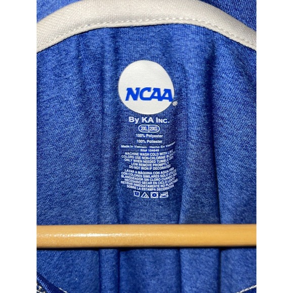 Kansas Jayhawks T-Shirt Men's 2XL XXL Blue “Dominate” With Logo Soft Blend Comfy - Picture 4 of 5